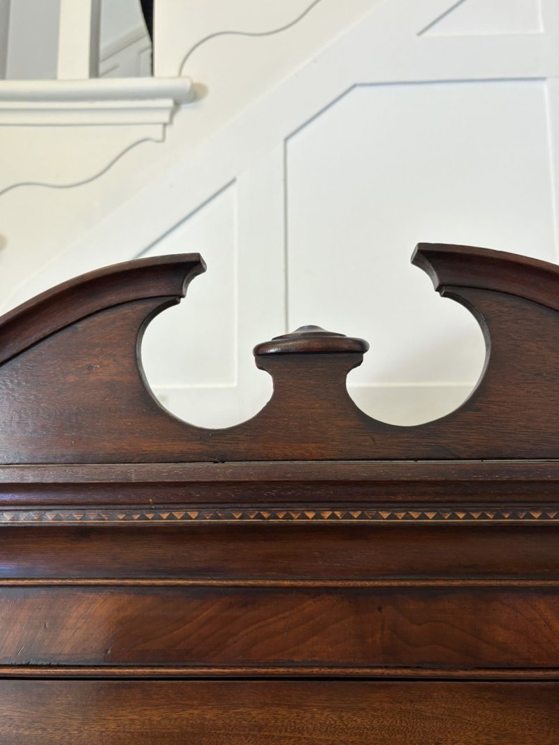 Outstanding Quality Antique Victorian Mahogany Inlaid Bookcase - Image 8